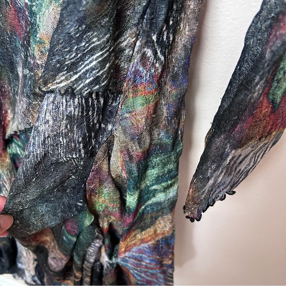 Giselle Shepatin Abstract Artful Long Sleeve Mesh Dress - Picture 5 of 8